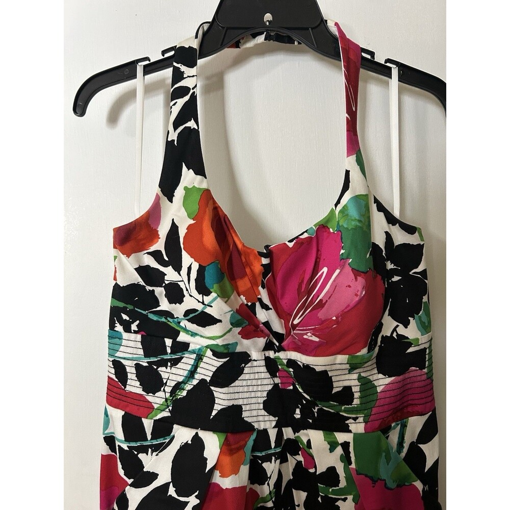 Women's Size 12 Multicolor Floral V-Neck Halter Dress, Regular